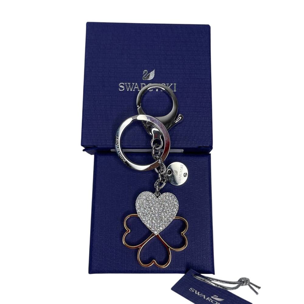 Swarovski Cupid Heart Leaf Bag Charm Crystals Mixed